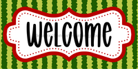 Thumbnail for Watermelon Welcome Sign Dco - 01429 For Wreath 6X12’ Metal