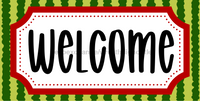 Thumbnail for Watermelon Welcome Sign Dco - 01430 For Wreath 6X12’ Metal