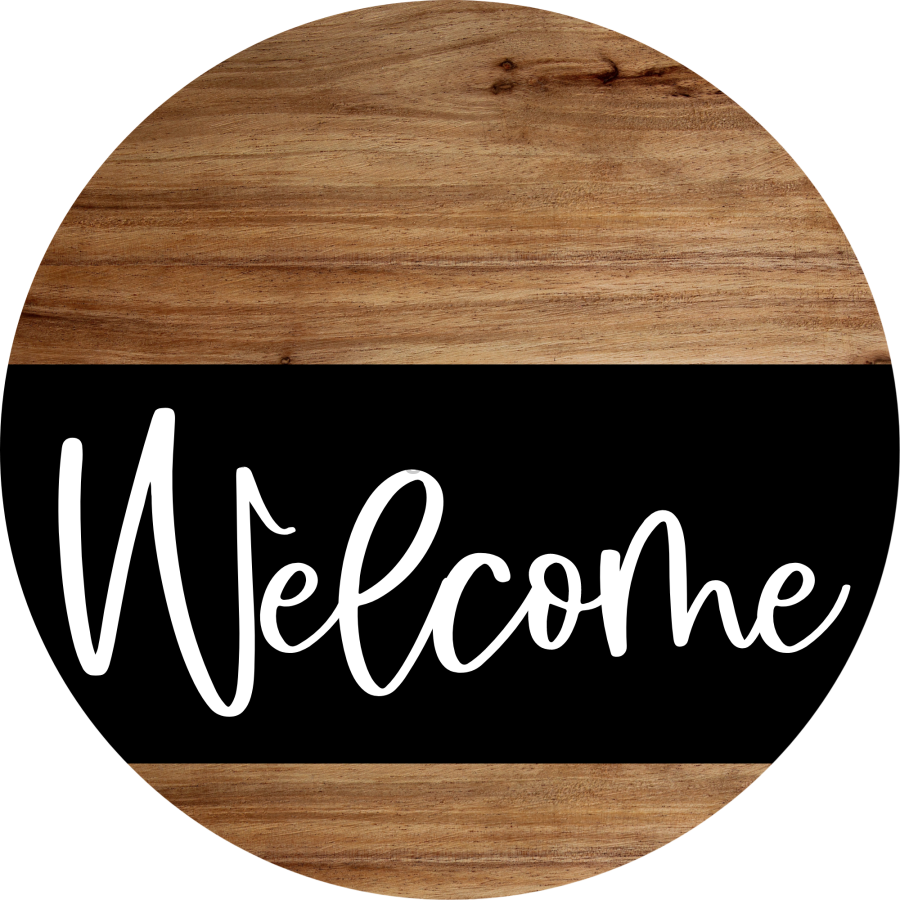 Welcome Door Hanger Dco-01664-Dh 18’ Round Wood