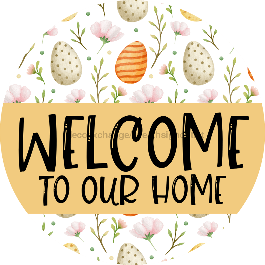 Welcome Door Hanger Easter Dco-01114-Dh 18 Round