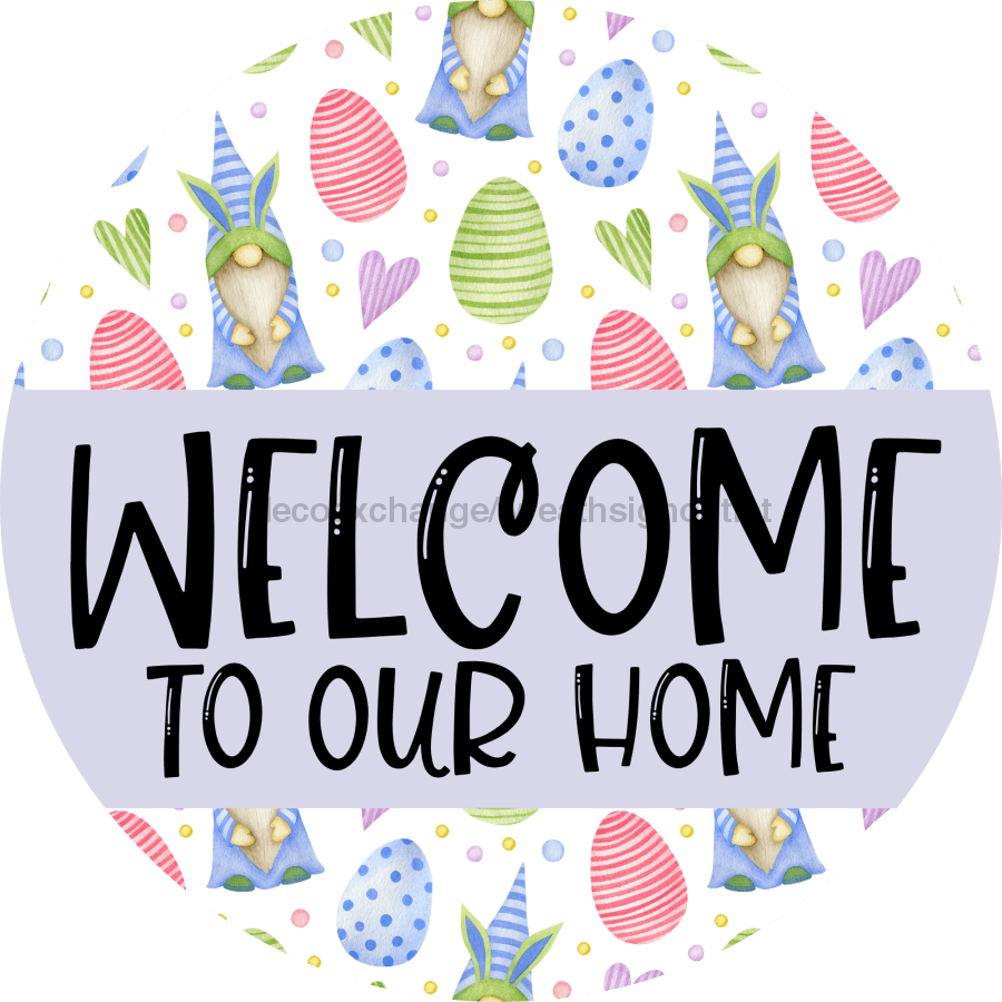 Welcome Door Hanger Easter Dco-01119-Dh 18 Round