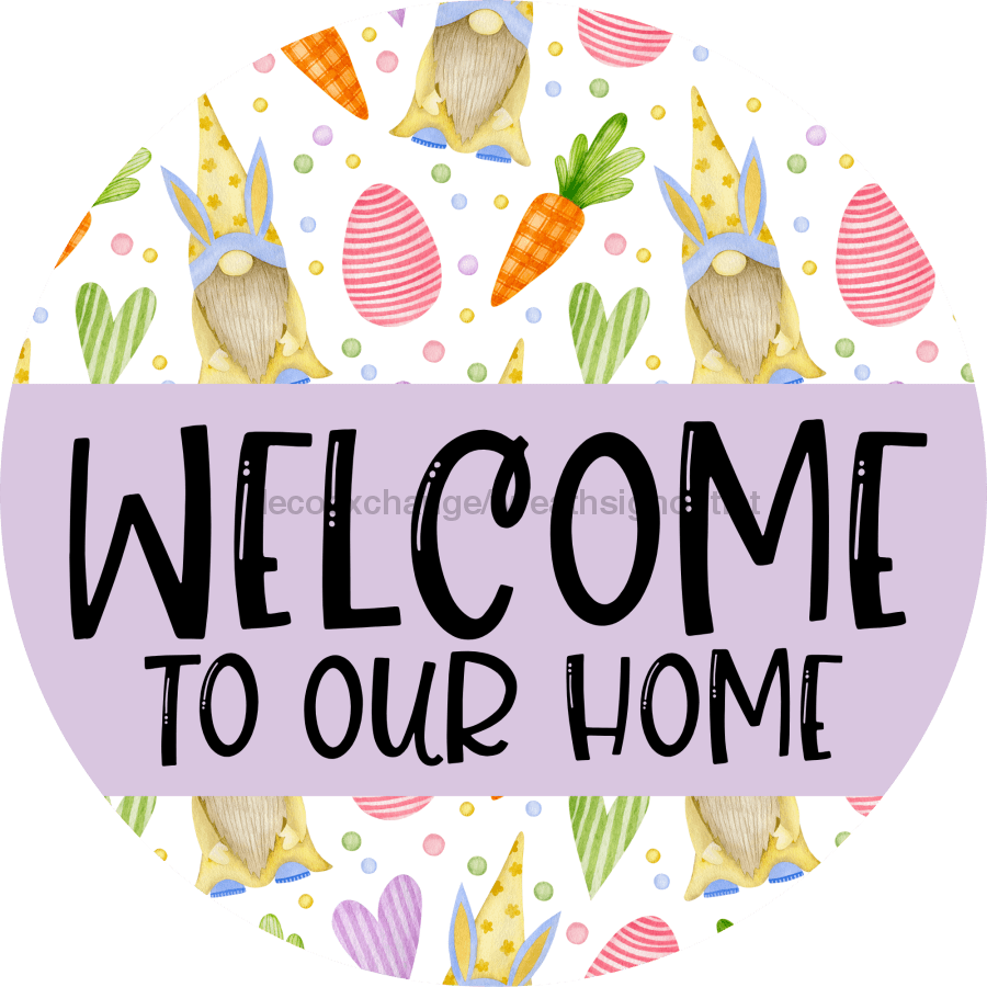 Welcome Door Hanger Easter Dco-01120-Dh 18 Round