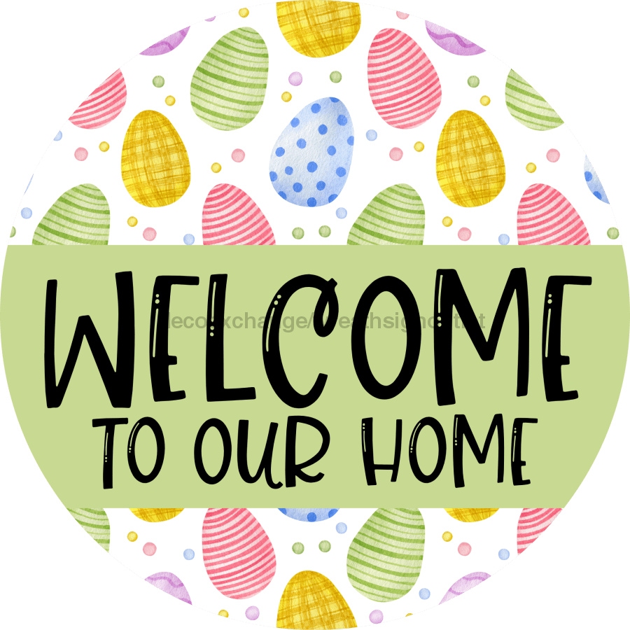 Welcome Door Hanger Easter Dco-01123-Dh 18 Round