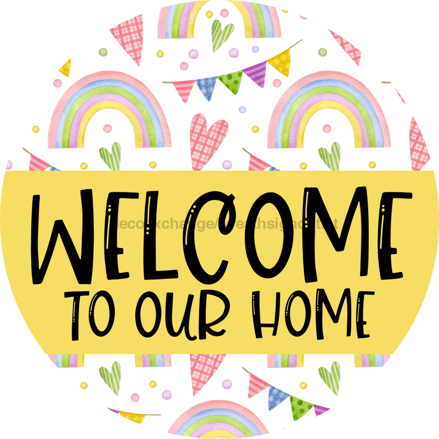 Welcome Door Hanger Rainbow Dco-01115-Dh 18 Round