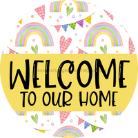 Thumbnail for Welcome Door Hanger Rainbow Dco-01115-Dh 18 Round