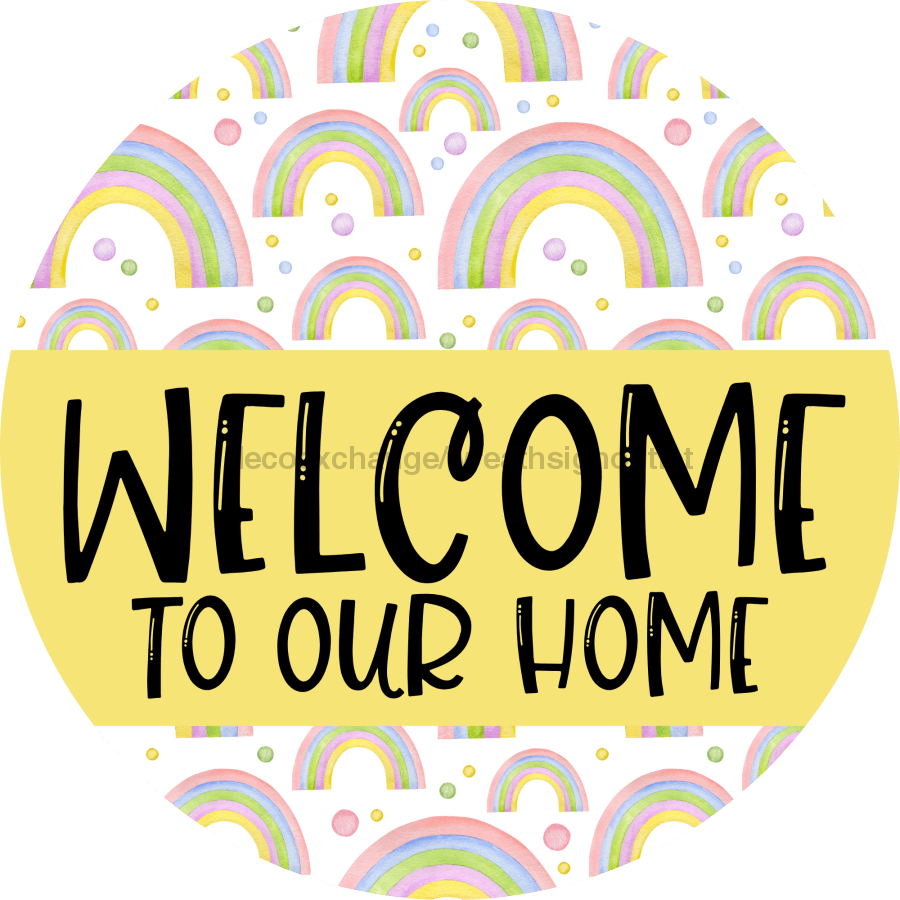 Welcome Door Hanger Rainbow Dco-01116-Dh 18 Round