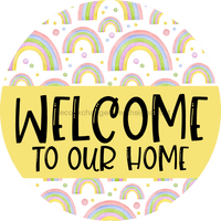 Thumbnail for Welcome Door Hanger Rainbow Dco-01116-Dh 18 Round