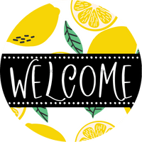 Thumbnail for Welcome Door Hanger Sign Lemon Decoe-4128-Dh 18 Wood Round