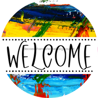 Thumbnail for Welcome Door Hanger Sign Wood Stain Decoe-4147-Dh 18 Round
