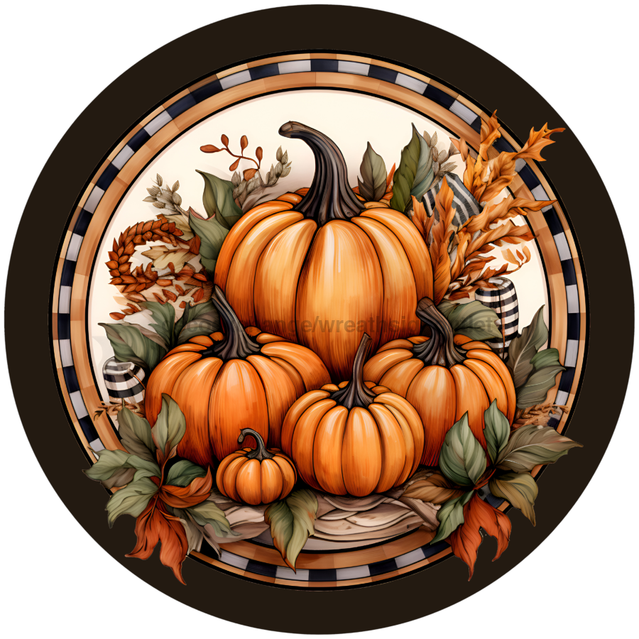Welcome Fall Pumpkin 10" Metal Wreath Sign - DECOE-4649