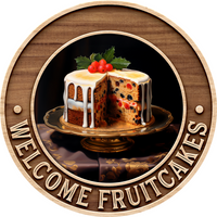 Thumbnail for Welcome Fruitcakes 18" Metal Door Hanger - DECOE-5243-DH