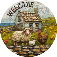 Thumbnail for Welcome Sheep Sign, DECOE-5306-D, Sign For Wreath, 10