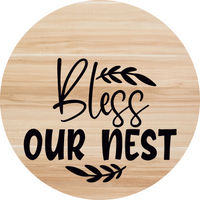 Thumbnail for Welcome Bless Our Nest Everyday 18 Wood Wreath Sign - DECOE-4171-DH