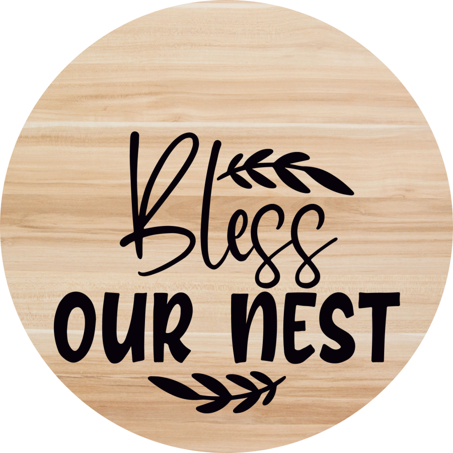 Welcome Bless Our Nest Everyday 18 Wood Wreath Sign - DECOE-4171-DH