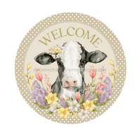 Thumbnail for Welcome Sign, Cow Sign, DECOE-4060-DH, 18 Wood Round