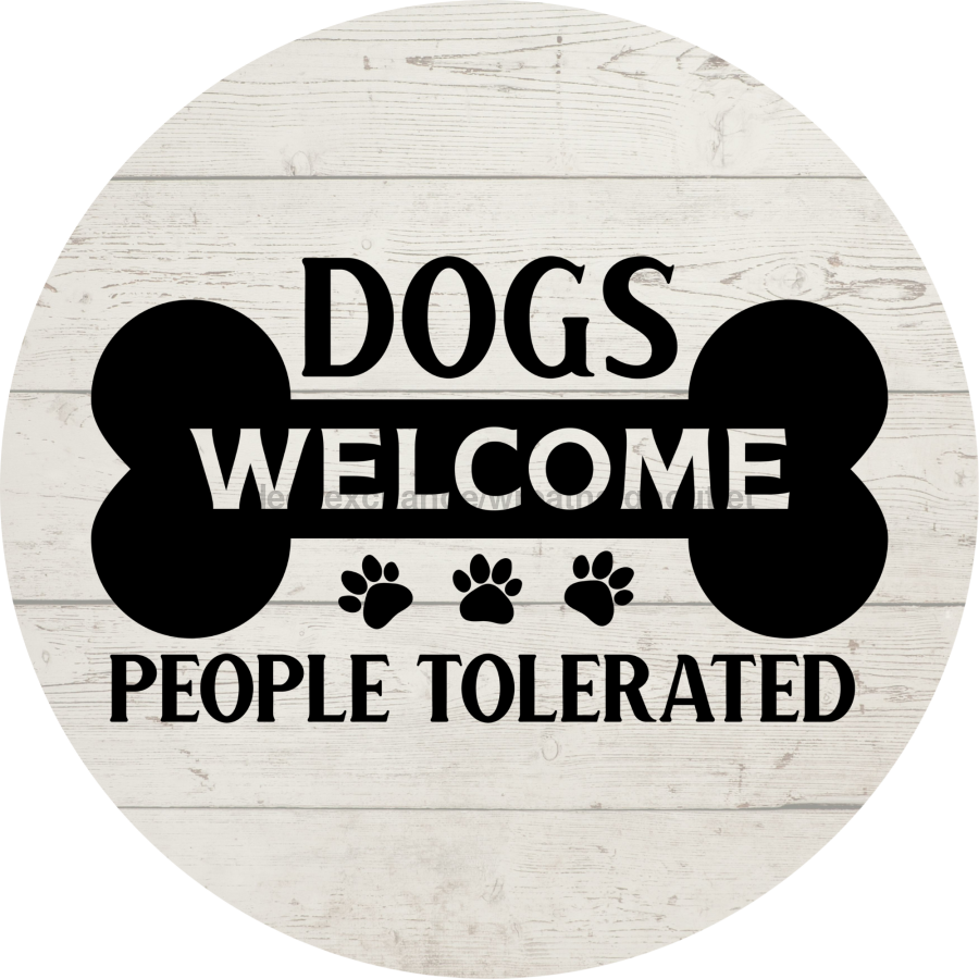 Welcome Dog 10" Metal Wreath Sign - DECOE-4184