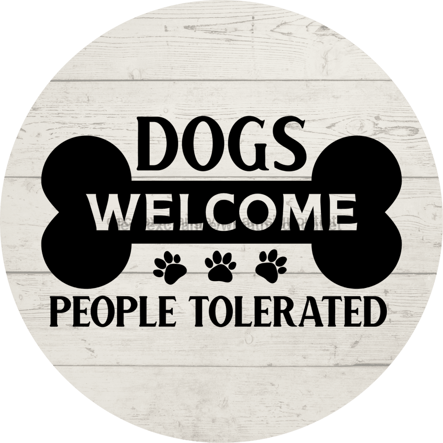 Welcome Dog 12" Metal Wreath Sign - DECOE-4184A