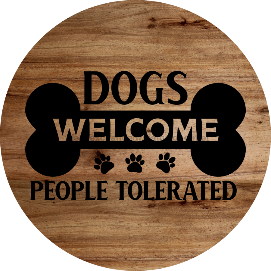 Welcome Dog 10" Metal Wreath Sign - DECOE-4186