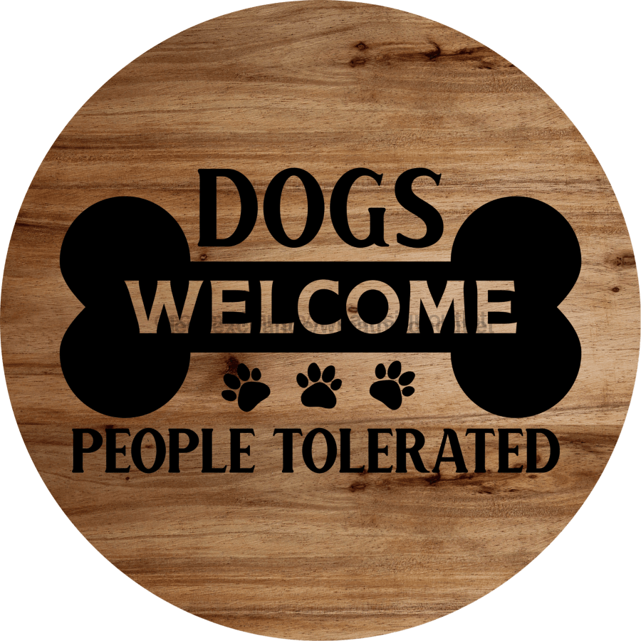 Welcome Dog 12" Metal Wreath Sign - DECOE-4186A