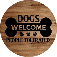 Thumbnail for Welcome Dog 12" Metal Wreath Sign - DECOE-4186A