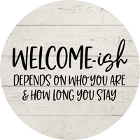 Thumbnail for Welcome Funny 10" Metal Wreath Sign - DECOE-4185