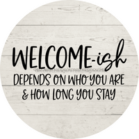 Thumbnail for Welcome Funny 8" Metal Wreath Sign - DECOE-4185-B