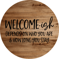 Thumbnail for Welcome Funny 10" Wood Wreath Sign - DECOE-4187-D