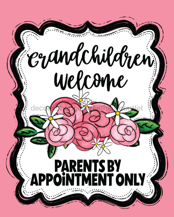 Welcome Sign Grandparents Dco-00576 For Wreath 8X10 Metal