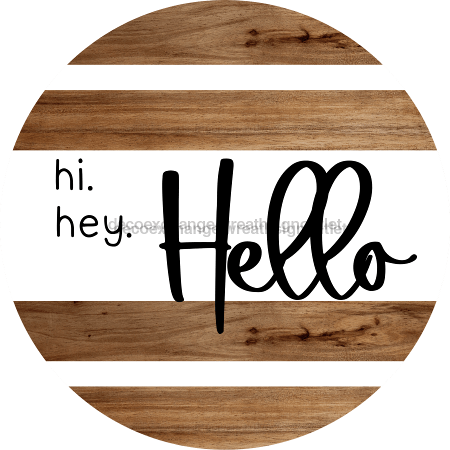 Welcome Hello 10" Wood Wreath Sign - DECOE-4191-D