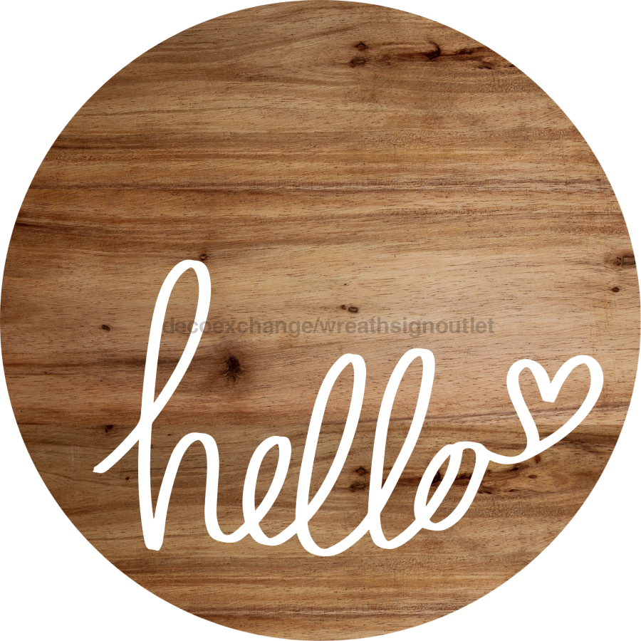 Welcome Hello Everyday 18 Wood Wreath Sign - DECOE-4174-DH