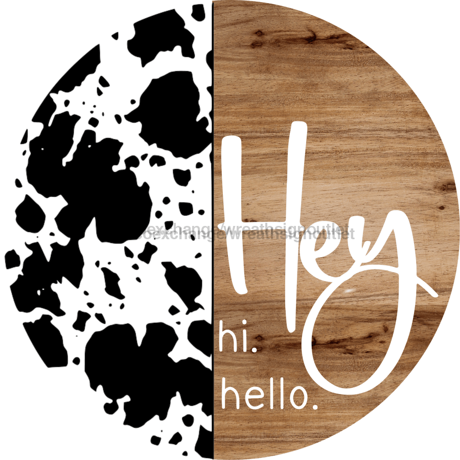 Welcome Hey Country 10" Wood Wreath Sign - DECOE-4151-D