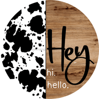 Thumbnail for Welcome Hey Country 8" Metal Wreath Sign - DECOE-4152-B