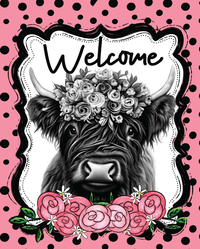 Thumbnail for Welcome Sign Highland Cow Dco-00578 For Wreath 8X10 Metal