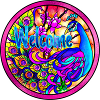 Thumbnail for Wreath Sign, Welcome Sign, Peacock Sign, 10