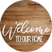 Thumbnail for Welcome Welcome To Our Home Everyday 18 Wood Wreath Sign - DECOE-4177-DH