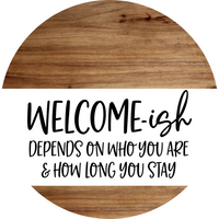 Thumbnail for Welcome Welcomeish Everyday 18 Wood Wreath Sign - DECOE-4155-DH