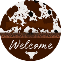 Thumbnail for Welcome Western 10" Metal Wreath Sign - DECOE-5232