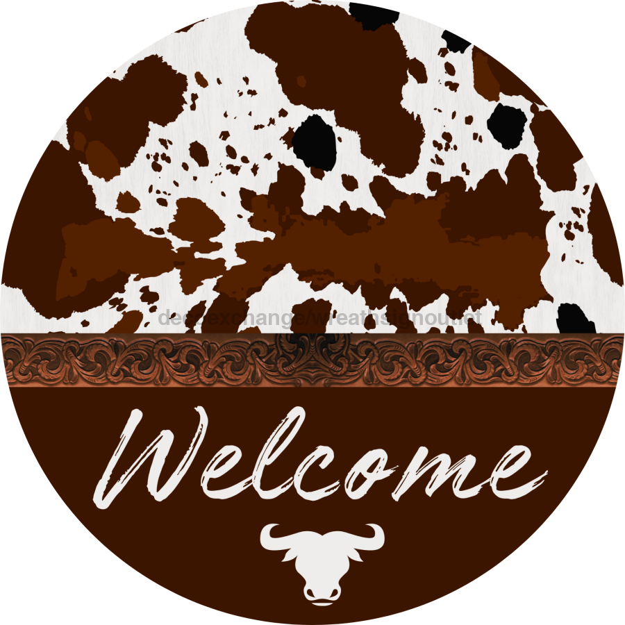Welcome Western 10" Metal Wreath Sign - DECOE-5232