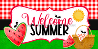 Thumbnail for Welcome Summer 6x12" Metal Wreath Sign - DECOE-5239