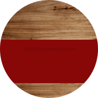 Thumbnail for Welcome To Our Home Sign Blank Dark Red Stripe Wood Grain Decoe-2711-Dh 18 Round