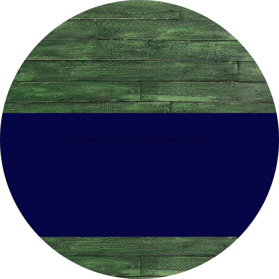 Welcome To Our Home Sign Blank Navy Stripe Green Stain Decoe-2933-Dh 18 Wood Round
