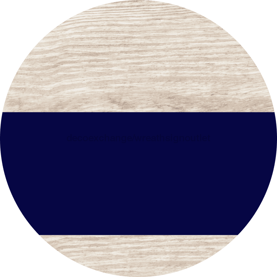 Welcome To Our Home Sign Blank Navy Stripe White Wash Decoe-2931-Dh 18 Wood Round