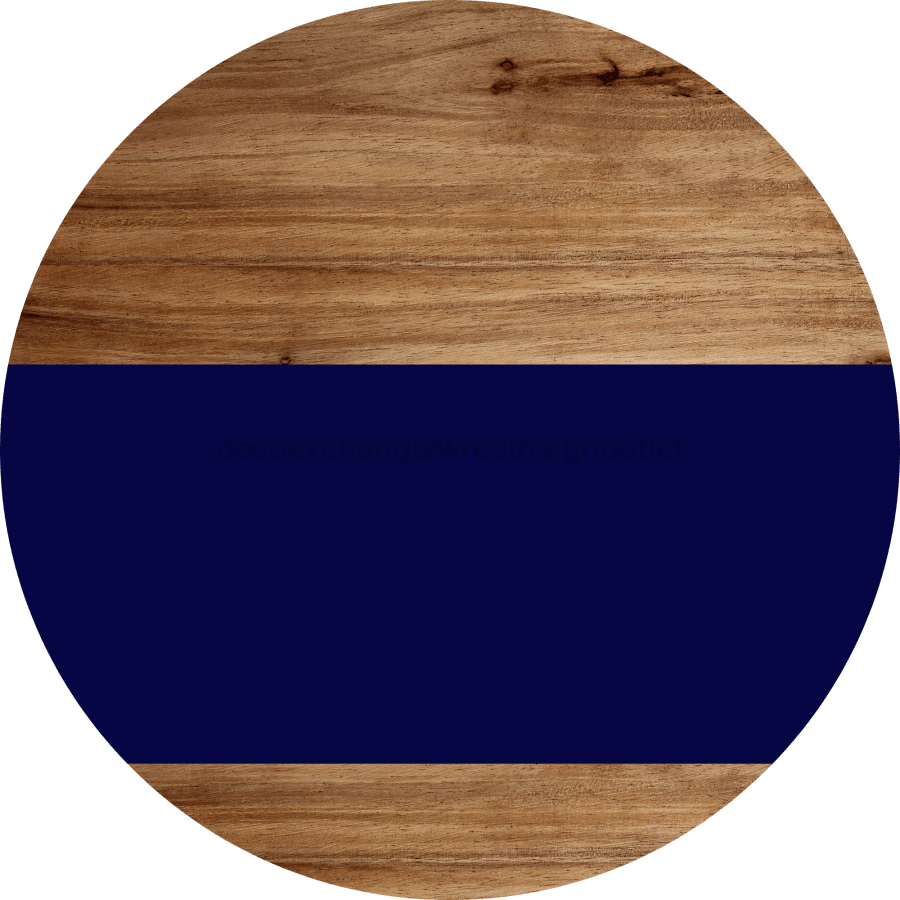 Welcome To Our Home Sign Blank Navy Stripe Wood Grain Decoe-2924-Dh 18 Round