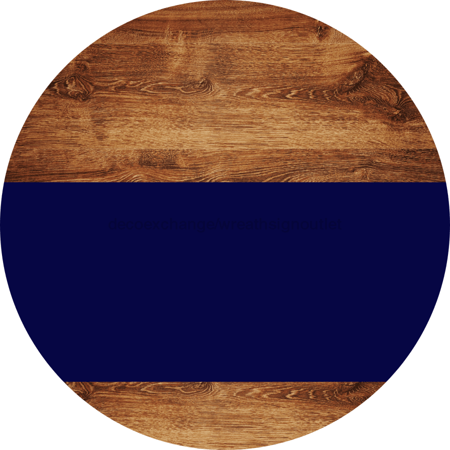 Welcome To Our Home Sign Blank Navy Stripe Wood Grain Decoe-2925-Dh 18 Round
