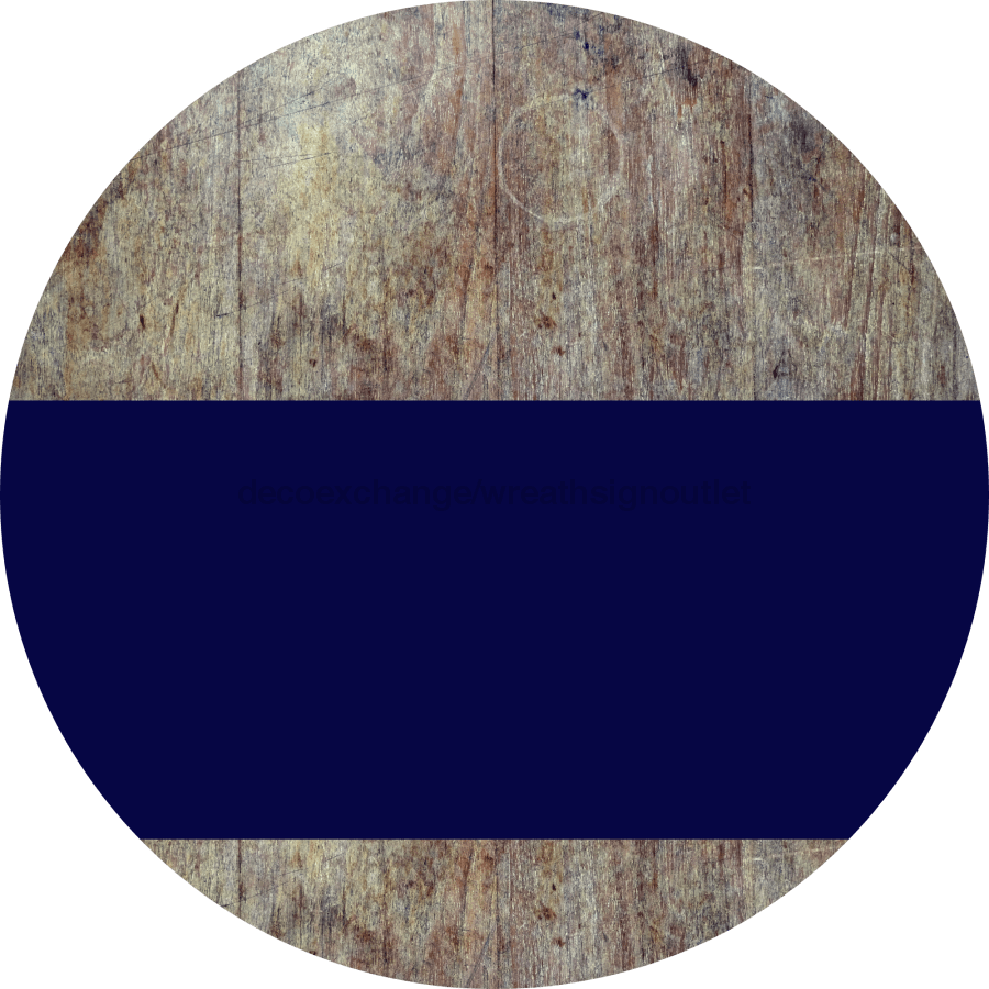 Welcome To Our Home Sign Blank Navy Stripe Wood Grain Decoe-2928-Dh 18 Round