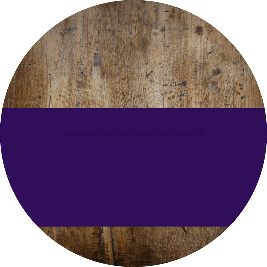 Welcome To Our Home Sign Blank Purple Stripe Wood Grain Decoe-2734-Dh 18 Round
