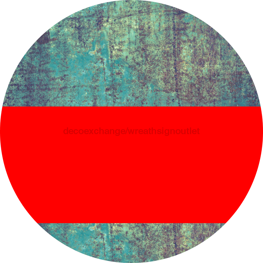 Welcome To Our Home Sign Blank Red Stripe Petina Look Decoe-2706-Dh 18 Wood Round