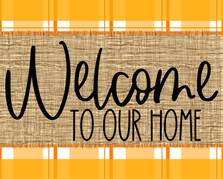 Welcome To Our Home Sign Dco-00061 For Wreath 8X10 Metal