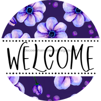 Thumbnail for Welcome Wreath Sign, Floral Wreath, DECOE-4139, 10 metal Round