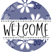 Thumbnail for Welcome Wreath Sign, Floral Wreath, DECOE-4140-D, 10 Wood Round